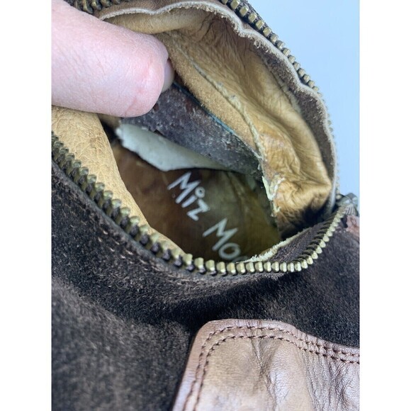 BOGO Miz Mooz Brown Suede Over Knee Heel Boot Mid Zip Pull On Leather 38 7.5-8 - Picture 16 of 16